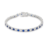 Sapphire Blue Cubic Zirconia Tennis Bracelet