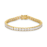 Princess Cut CZ Gold Tone Tennis Bracelet