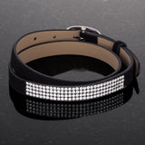 Stylish Black Colored Wrap Bracelet with Crystals