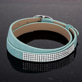 Stylish Turquoise Colored Wrap Bracelet with Crystals