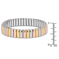 Tri-tone Stainless Steel Stretch Bracelet