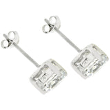 Clear Silver Round Studs 6.25 MM Earrings