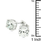 7mm Round Cut Stud Earrings