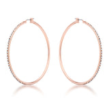 Large Rosegold Hoop Earrings with Crystals