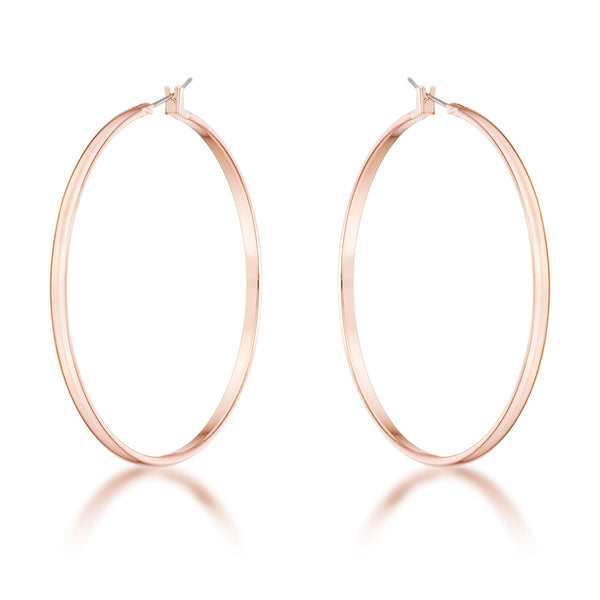 55mm Rose Gold Plated Classic Hoop Earrings