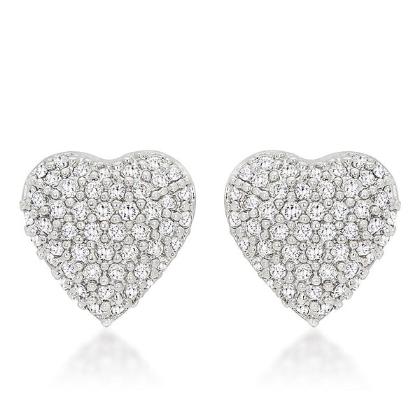Special Pave Heart Earrings