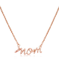 18k Rose Gold Plated Mom Script Necklace