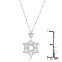 Stella 0.3ct CZ Rhodium Star Drop Necklace