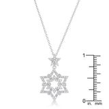 Stella 0.3ct CZ Rhodium Star Drop Necklace