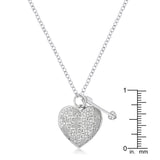 .12 Ct Rhodium Heart and Arrow Pendant with CZ