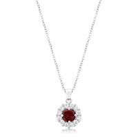 Bella Bridal Pendant in Garnet Red