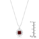 Bella Bridal Pendant in Garnet Red