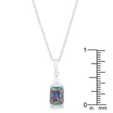 Classic Mystic Cubic Zirconia Rhodium Drop Necklace