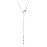 Rhodium Necklace with CZ Disk Pendant