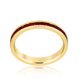 Stylish Stackables with Garnet in Gold Crystal Ring