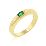 Green Oval Simple Ring