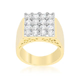 Pave Square Mens Ring