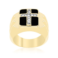 Faceted Cross Cubic Zirconia Ring