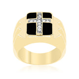 Faceted Cross Cubic Zirconia Ring