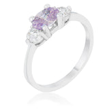 Miranna 1.2ct Lavender CZ Rhodium Classic Oval Ring