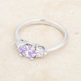 Miranna 1.2ct Lavender CZ Rhodium Classic Oval Ring