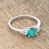 Mariah 1.2ct CZ Rhodium Aqua Simple Classic Ring