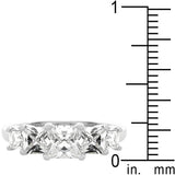 5-Stone Anniversary Ring in Rhodium Plated