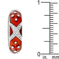Marbled Ruby Red Enamel Ring