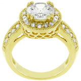 Pave Halo Vintage Crown Ring