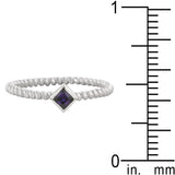 Twisted Petite Amethyst Solitaire Ring