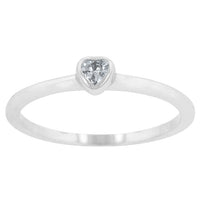Clear Heart Solitaire Ring