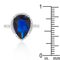 Sapphire Cubic Zirconia Drop Ring