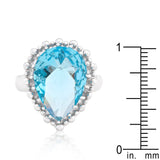 Solitaire Blue Topaz Cocktail Ring