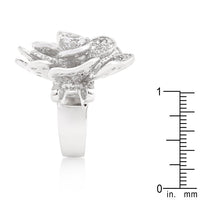 Large Flower Cubic Zirconia Cocktail Ring