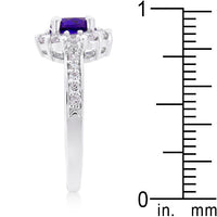 Purple Halo Engagement Ring