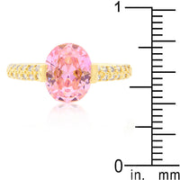 Pink Oval Cubic Zirconia Engagement Ring