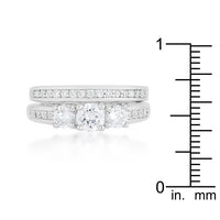 Three Stone Wedding Ring Set