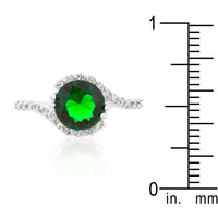 Green Swirling Engagement Ring