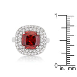 Micropave Red Bridal Cocktail Ring