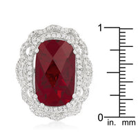 Red Cocktail Crest Ring