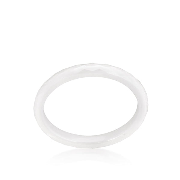White Ceramic Band Ring