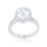 Halo Solitaire Pear Engagement Ring