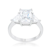 Classic Clear Rhodium Engagement Ring