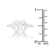 Classic Clear Rhodium Engagement Ring