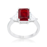 Classic Ruby Rhodium Engagement Ring