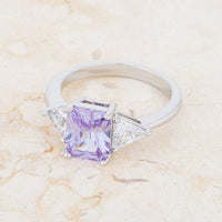 Classic Lavender White Gold Rhodium Engagement Ring