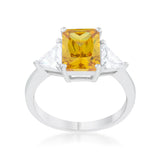 Classic Canary Yellow Rhodium Engagement Ring