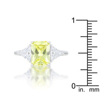 Classic Peridot Rhodium Engagement Ring