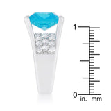 Mina 15.4ct Aqua CZ Rhodium Cocktail Ring