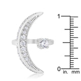 Luna .75ct CZ White Gold Rhodium Delicate Ring